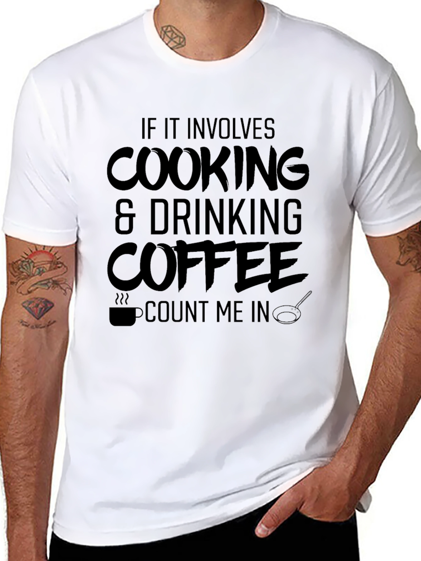 Cooking Drinking Coffee T-Shirt Funny Cook Gift