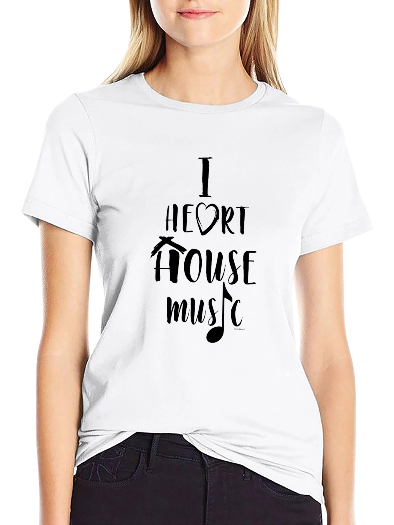I Heart House Music Black Graphic Tee