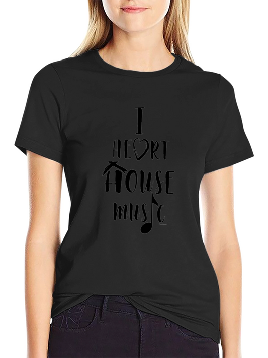 I Heart House Music Black Graphic Tee