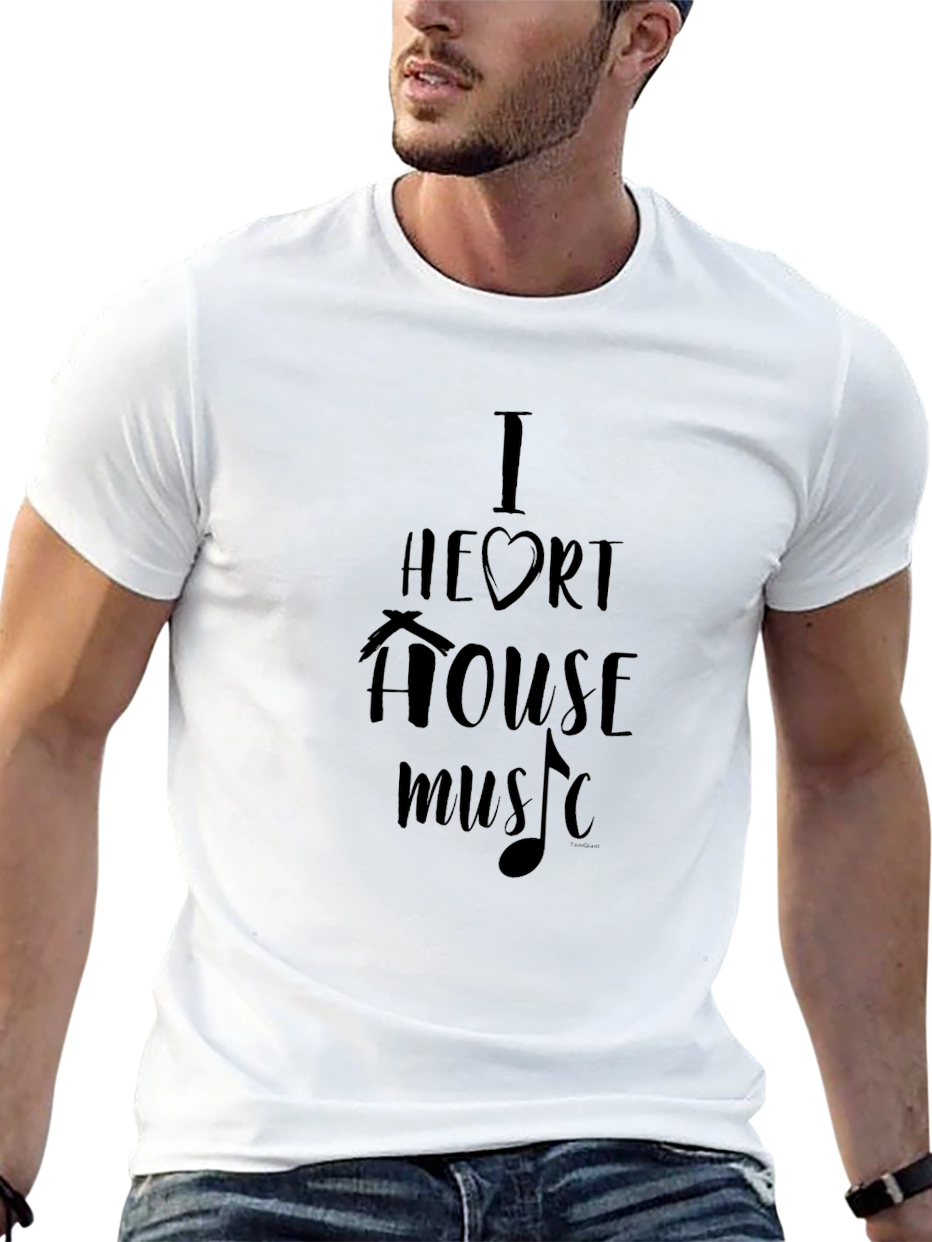 I Heart House Music Black Graphic Tee