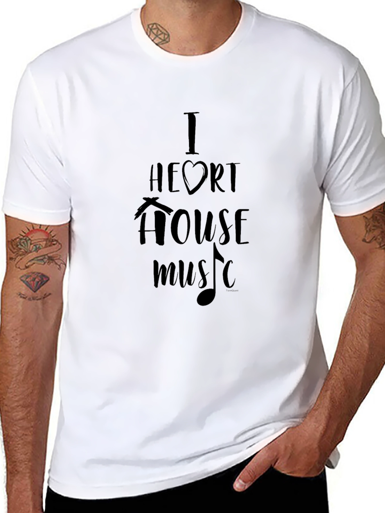 I Heart House Music Black Graphic Tee