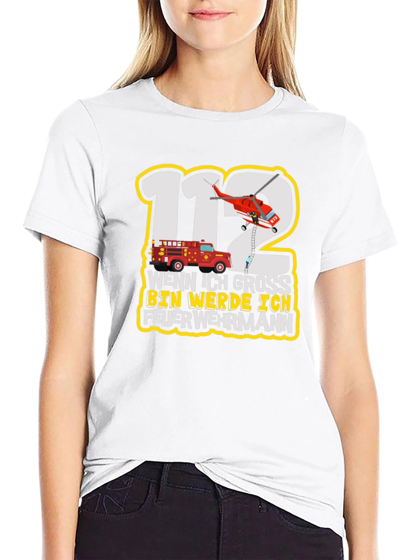 Firefighter T-Shirt: Wenn Ich Gross Bin Werde Ich Feuerwehrmann