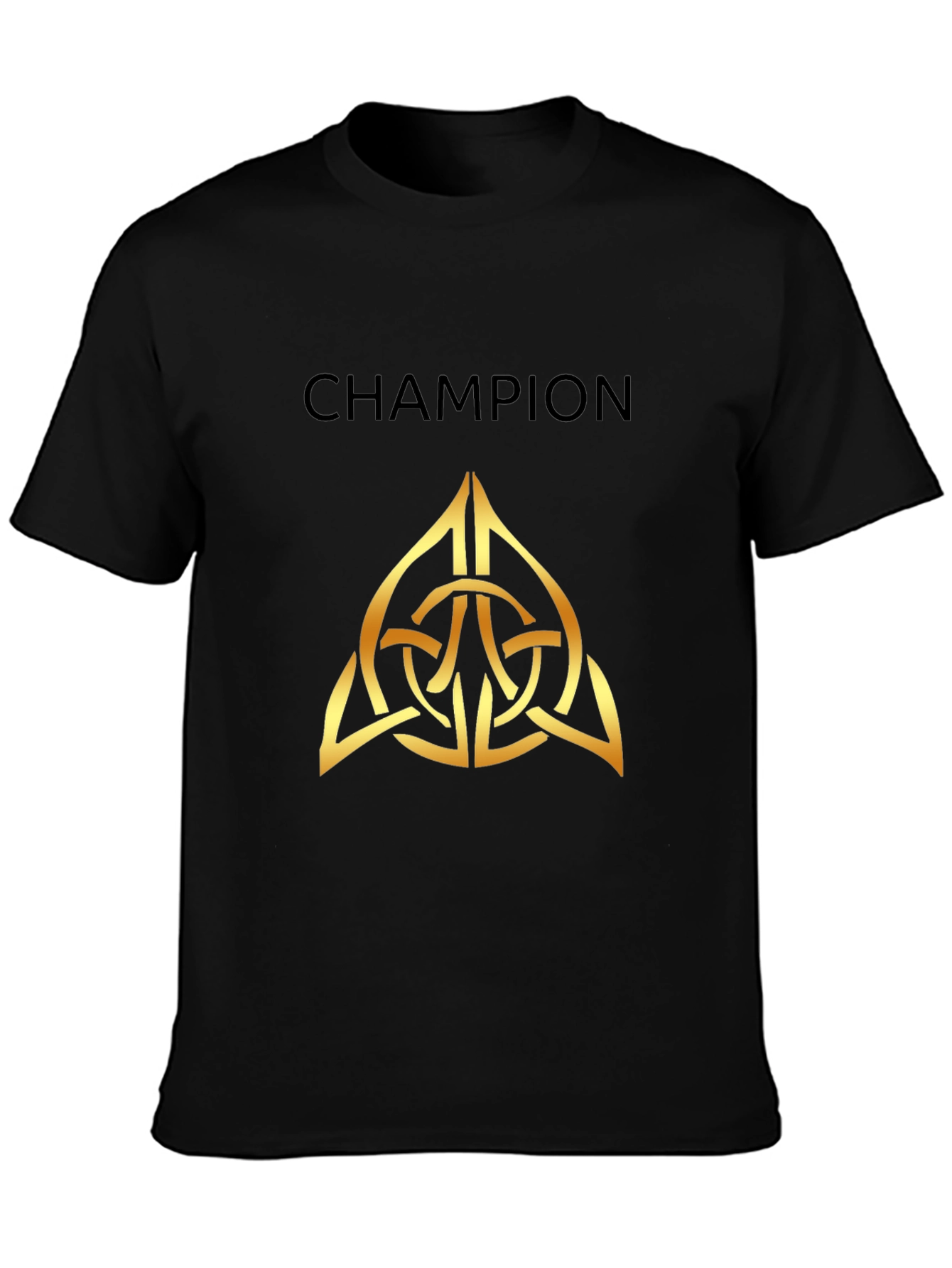 Champion Celtic Knot Gold Graphic Black T-Shirt