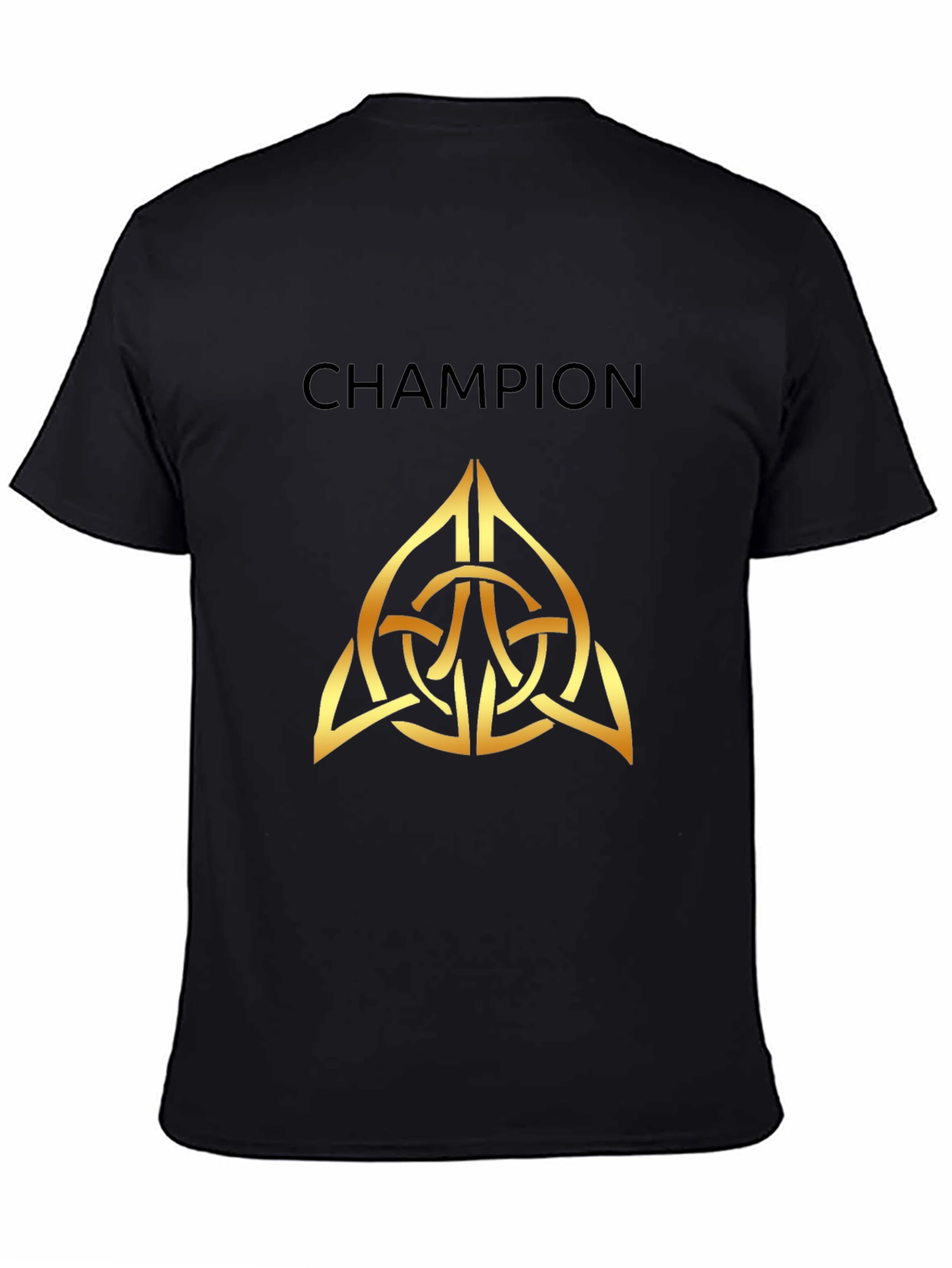 Champion Celtic Knot Gold Graphic Black T-Shirt