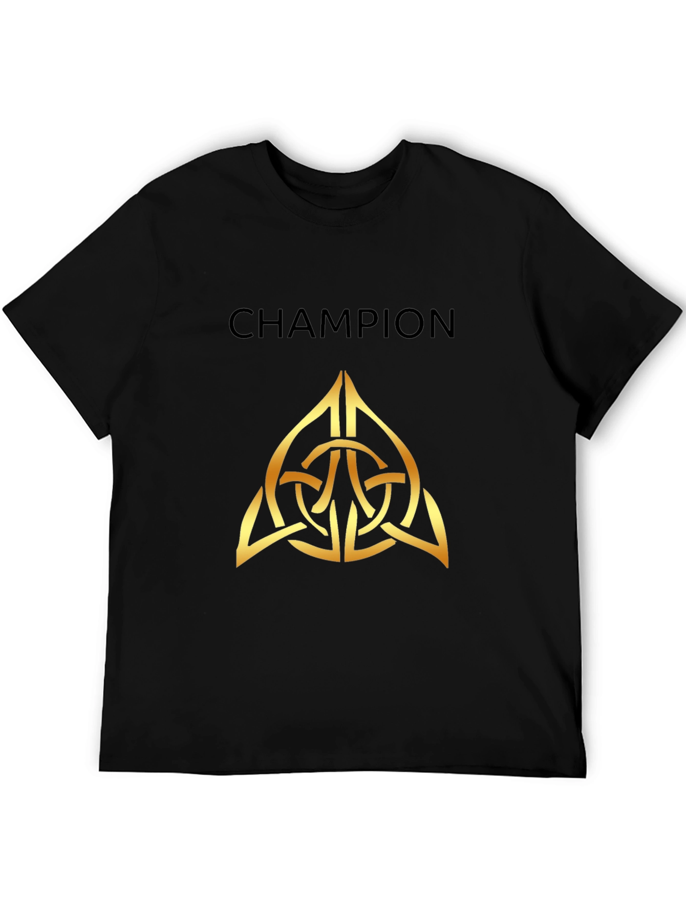 Champion Celtic Knot Gold Graphic Black T-Shirt