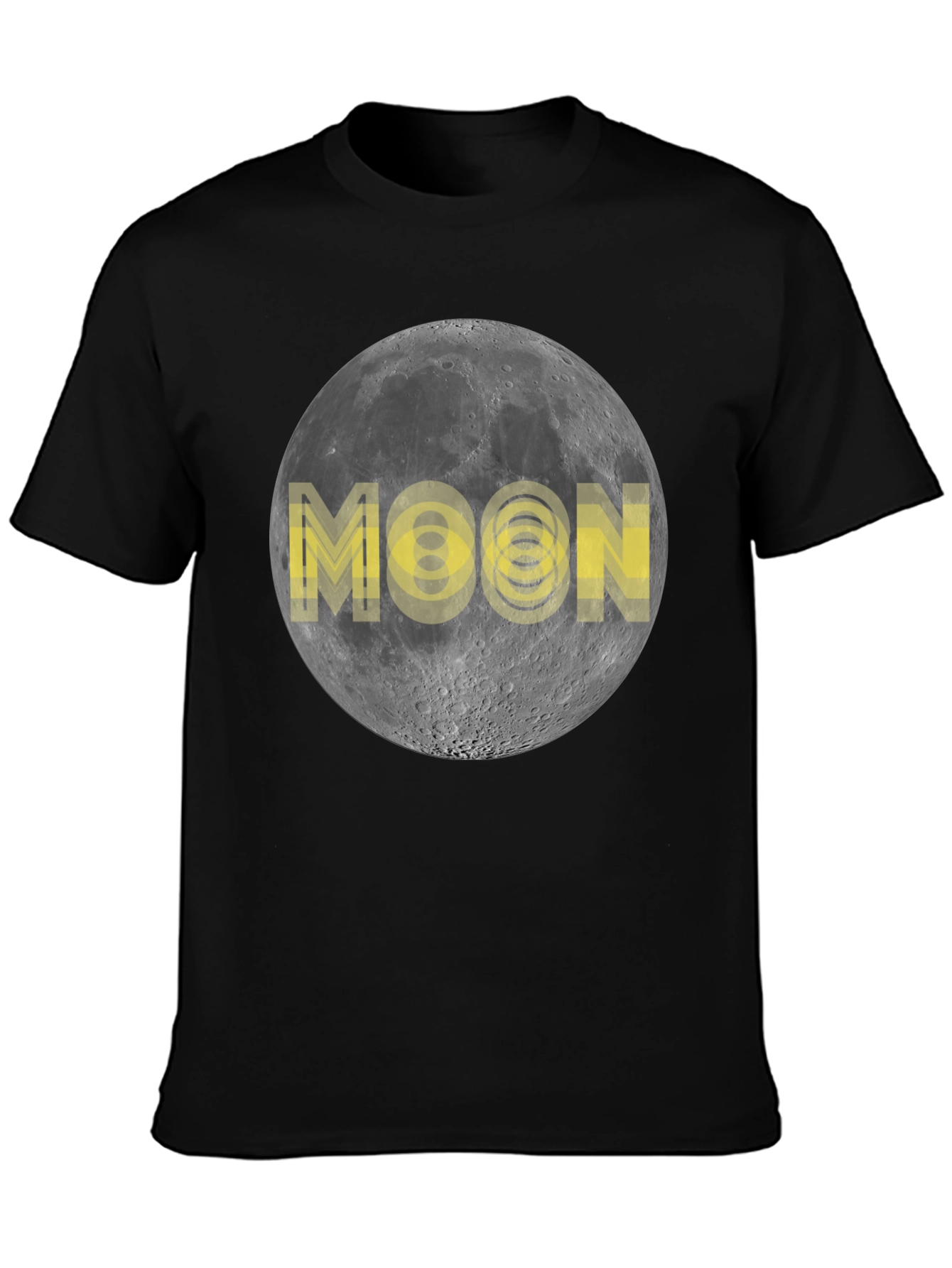 Moon Graphic Print Black T-Shirt
