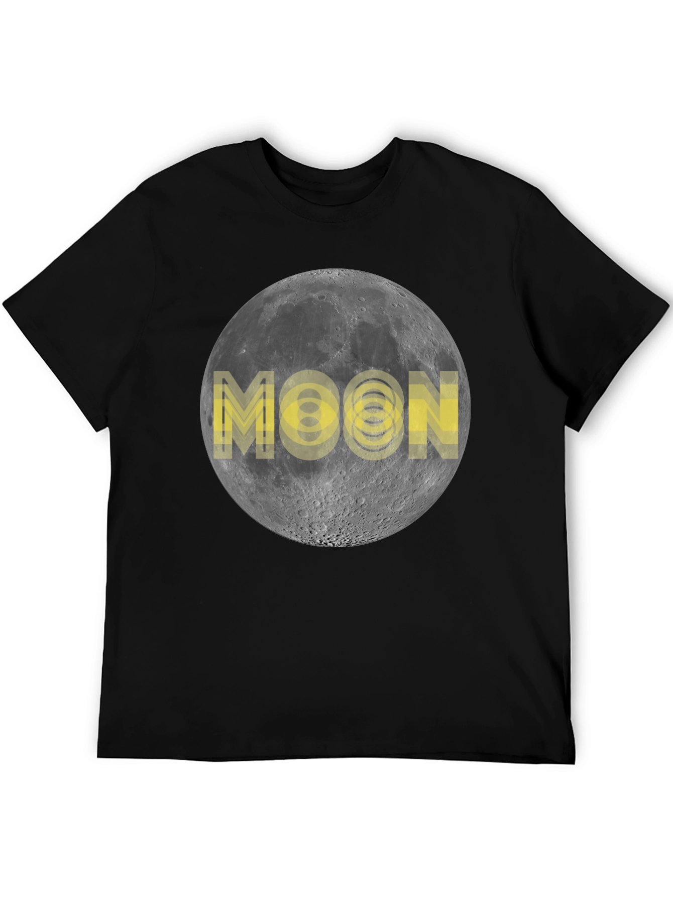 Moon Graphic Print Black T-Shirt