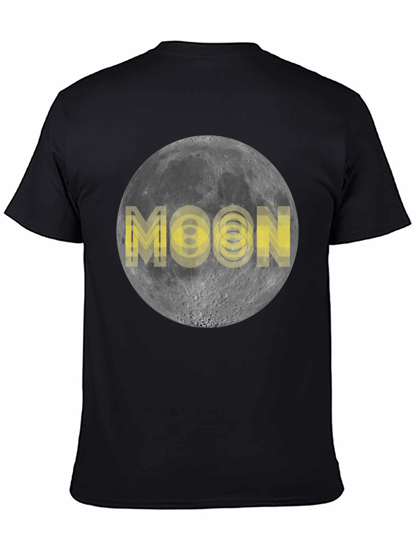 Moon Graphic Print Black T-Shirt