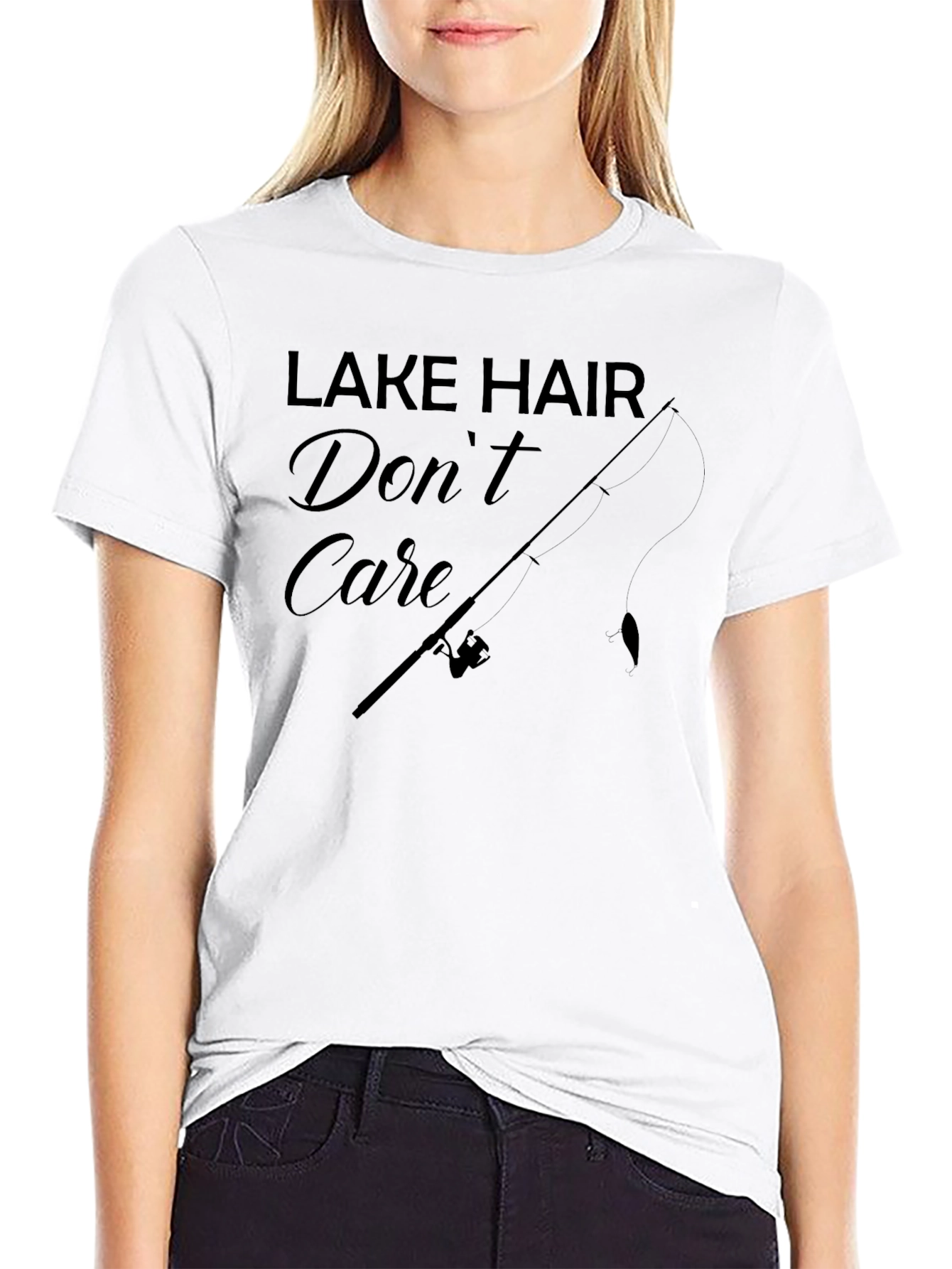 Lake Hair Dont Care T-Shirt - Fishing Tee