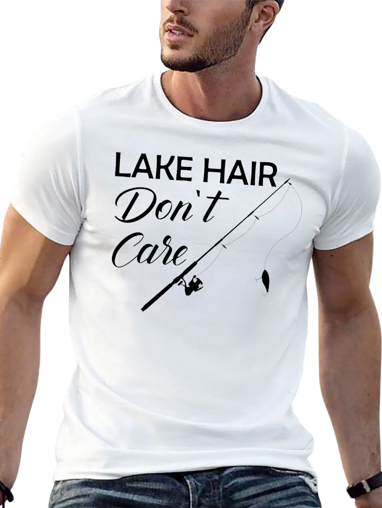 Lake Hair Dont Care T-Shirt - Fishing Tee