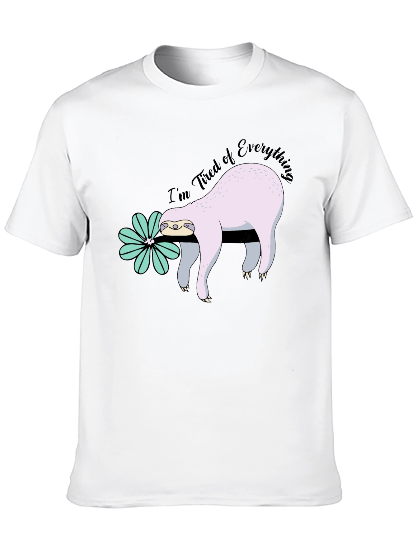 Tired Sloth Graphic Tee - Funny Relaxed Fit Shirt