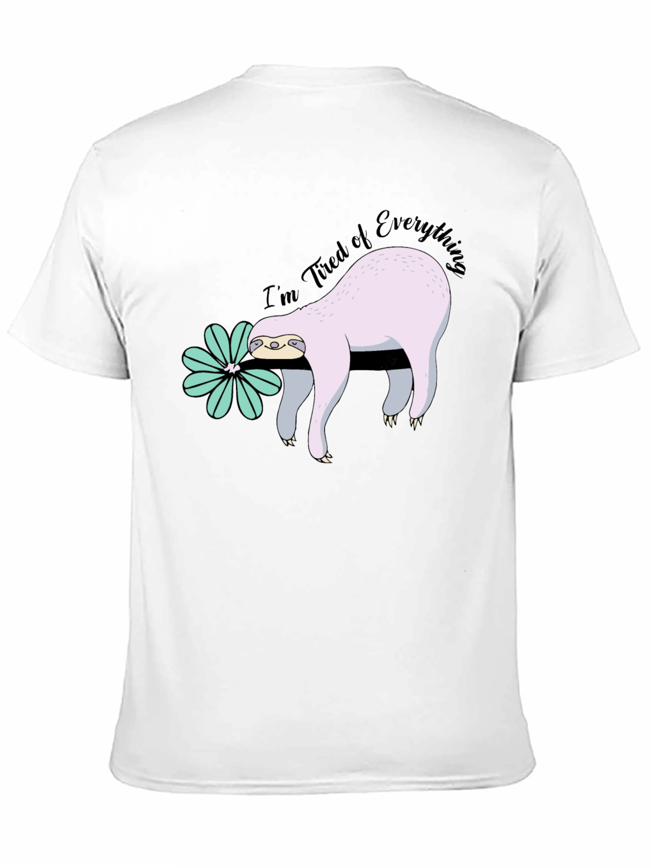 Tired Sloth Graphic Tee - Funny Relaxed Fit Shirt