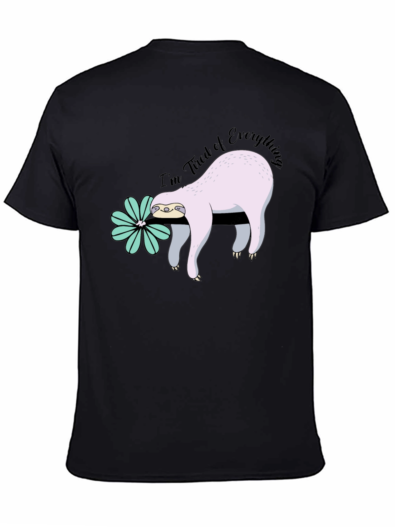 Tired Sloth Graphic Tee - Funny Relaxed Fit Shirt
