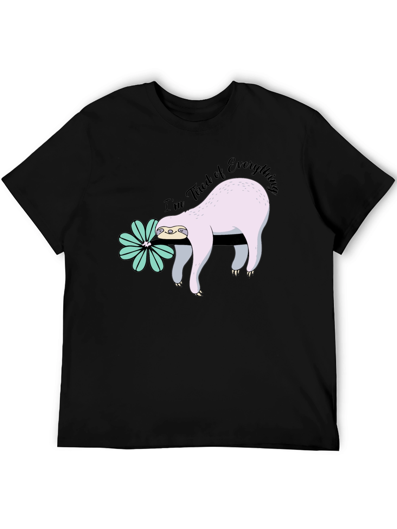Tired Sloth Graphic Tee - Funny Relaxed Fit Shirt