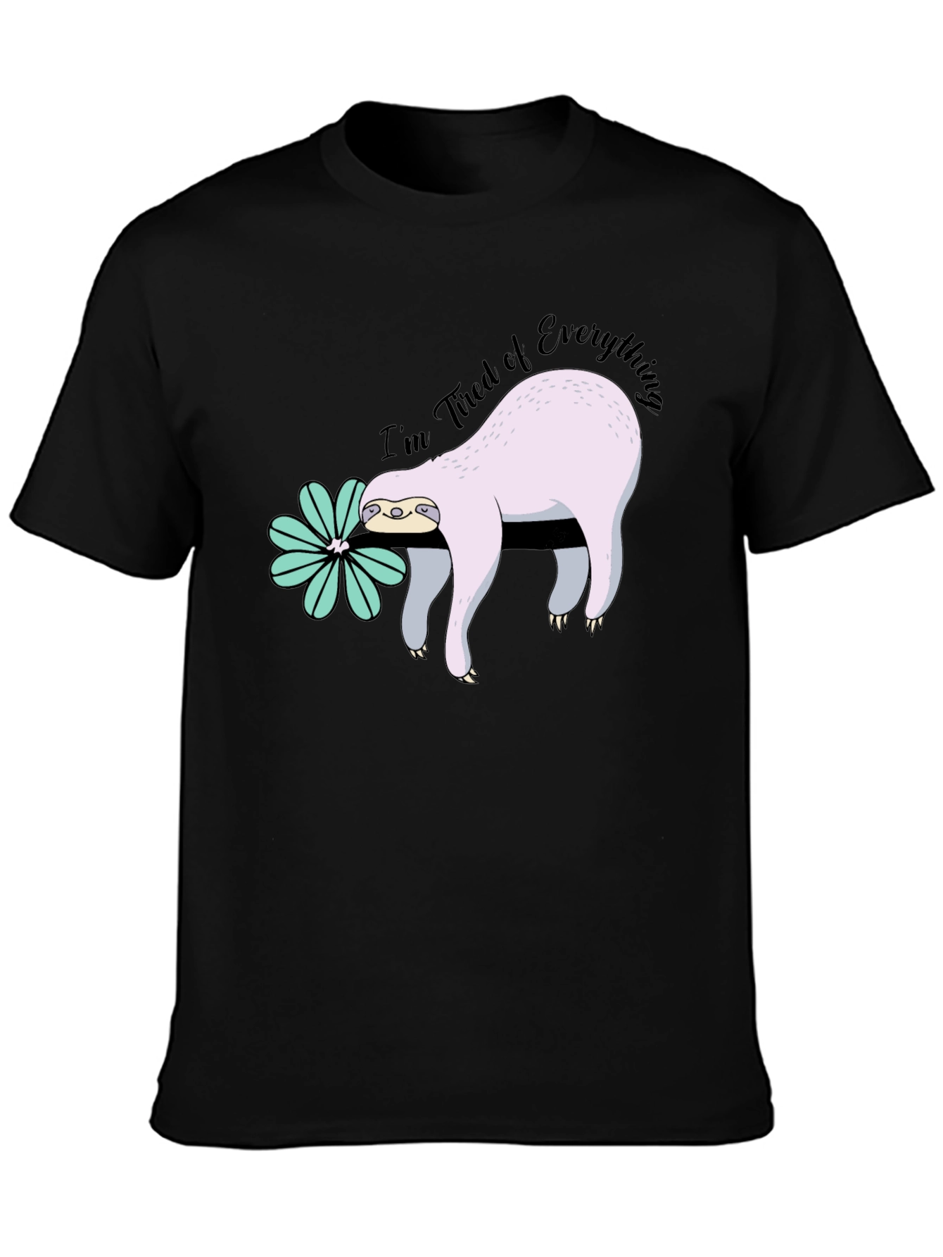 Tired Sloth Graphic Tee - Funny Relaxed Fit Shirt