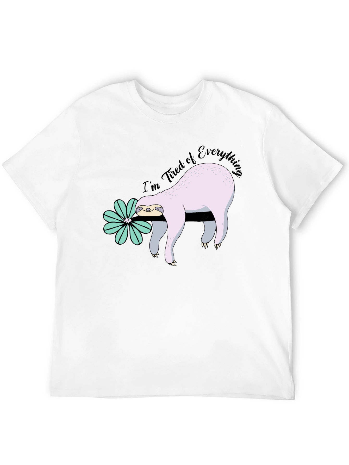 Tired Sloth Graphic Tee - Funny Relaxed Fit Shirt