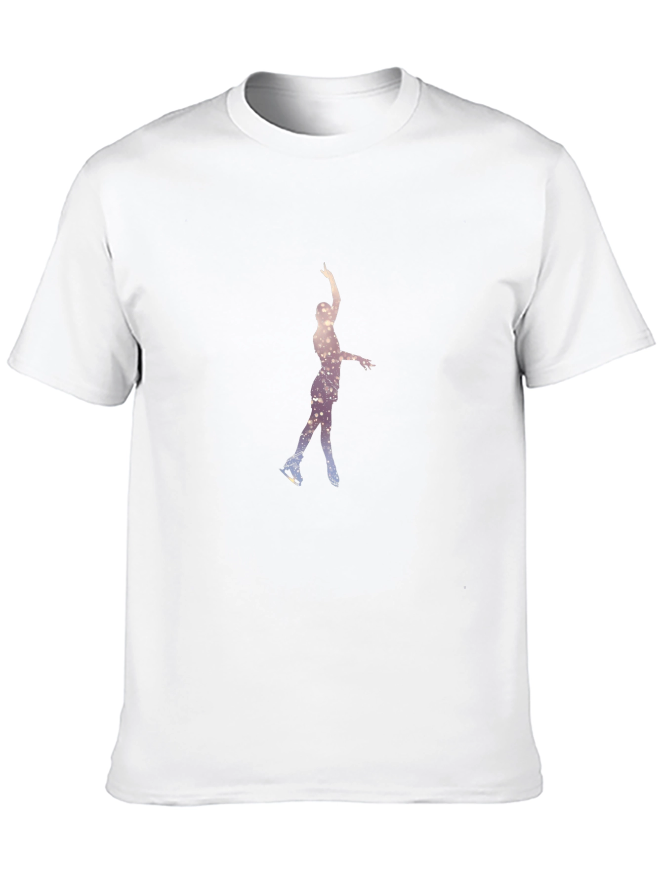 Figure Skating Tee - Starry Night Design Black T-Shirt