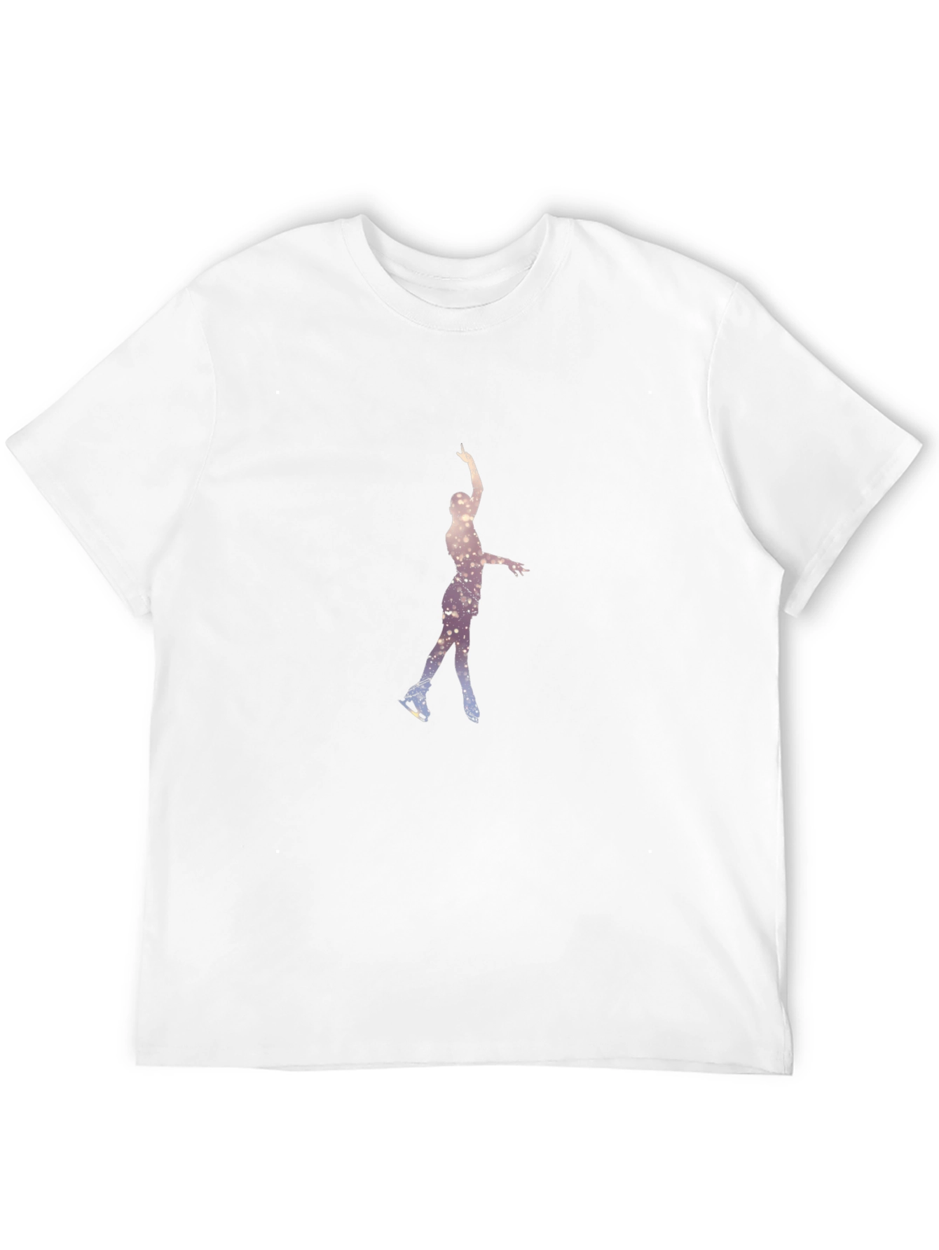 Figure Skating Tee - Starry Night Design Black T-Shirt