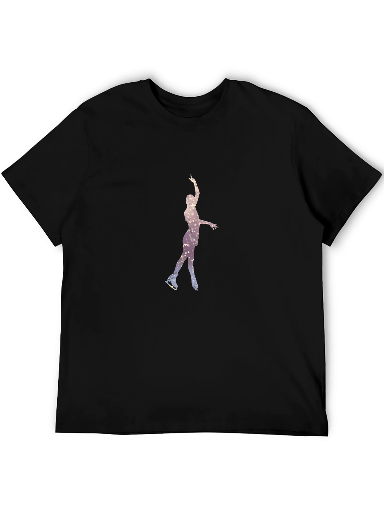 Figure Skating Tee - Starry Night Design Black T-Shirt