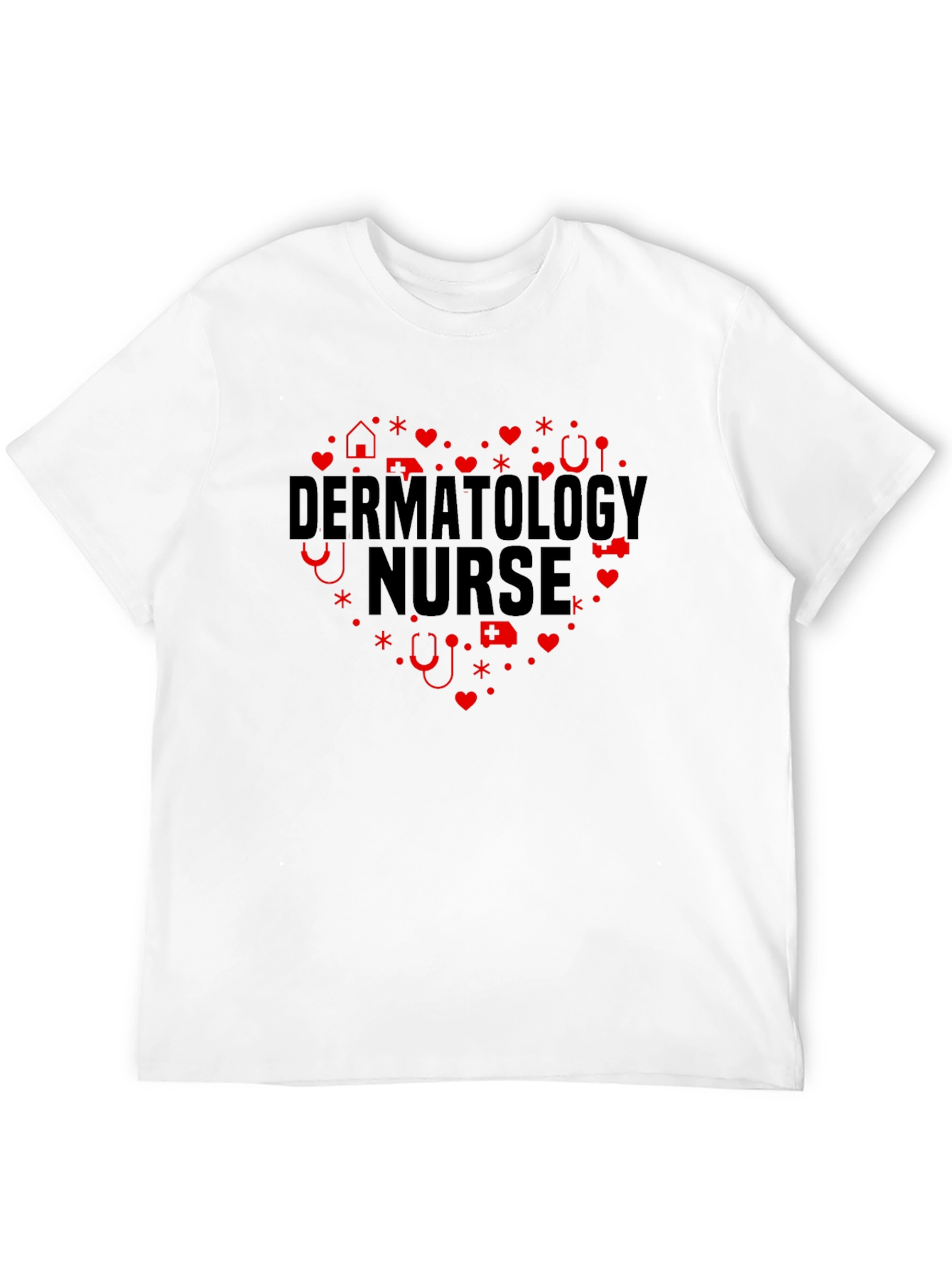 Dermatology Nurse Heart Graphic Tee - Black