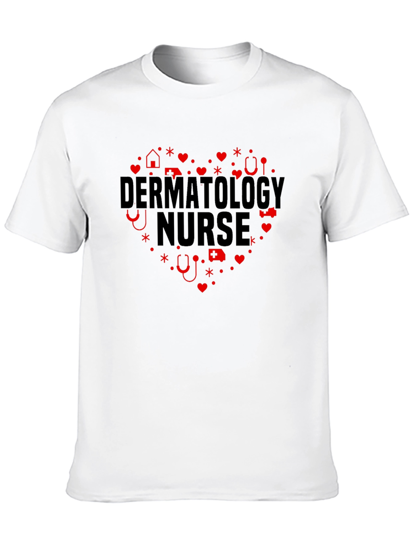 Dermatology Nurse Heart Graphic Tee - Black