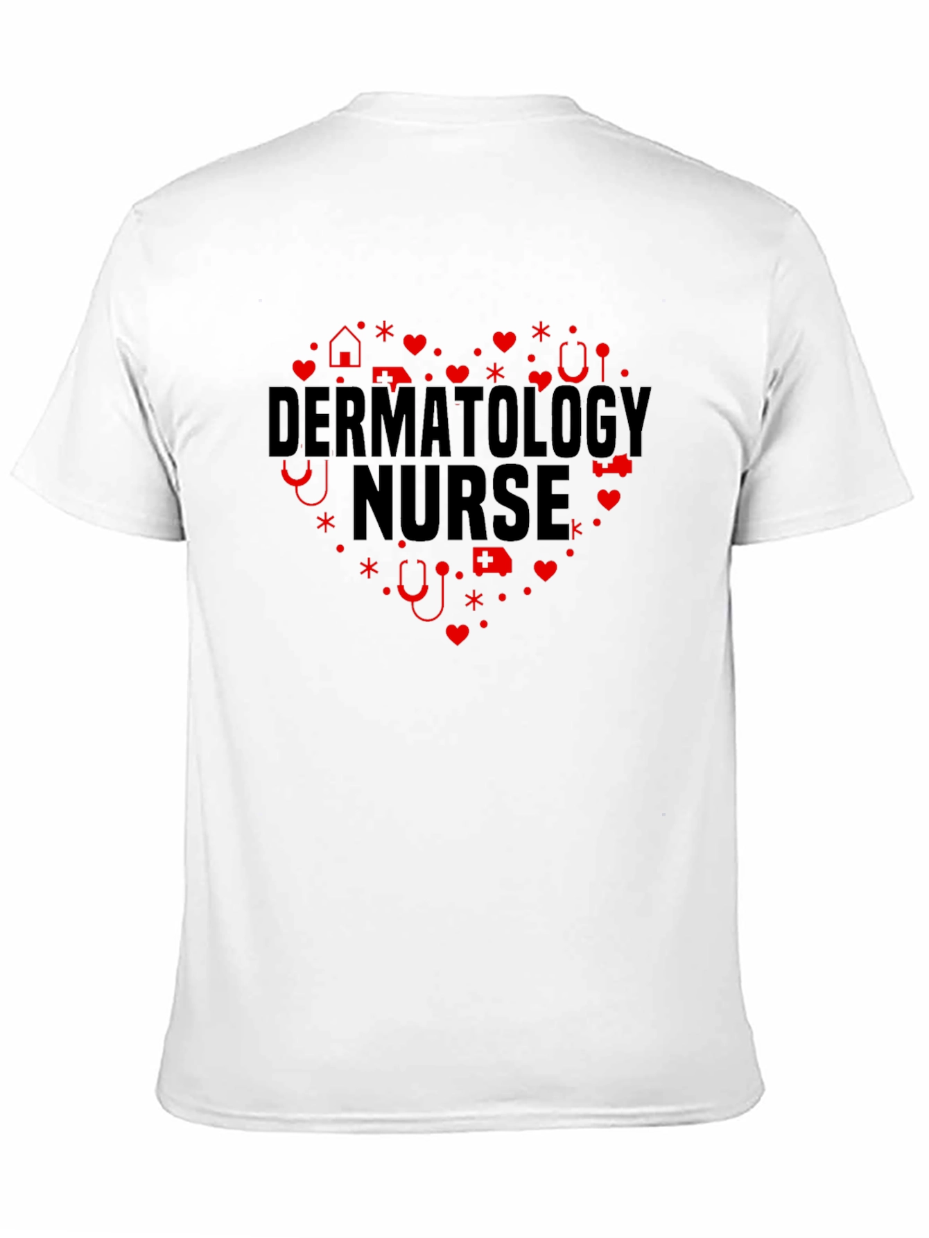 Dermatology Nurse Heart Graphic Tee - Black