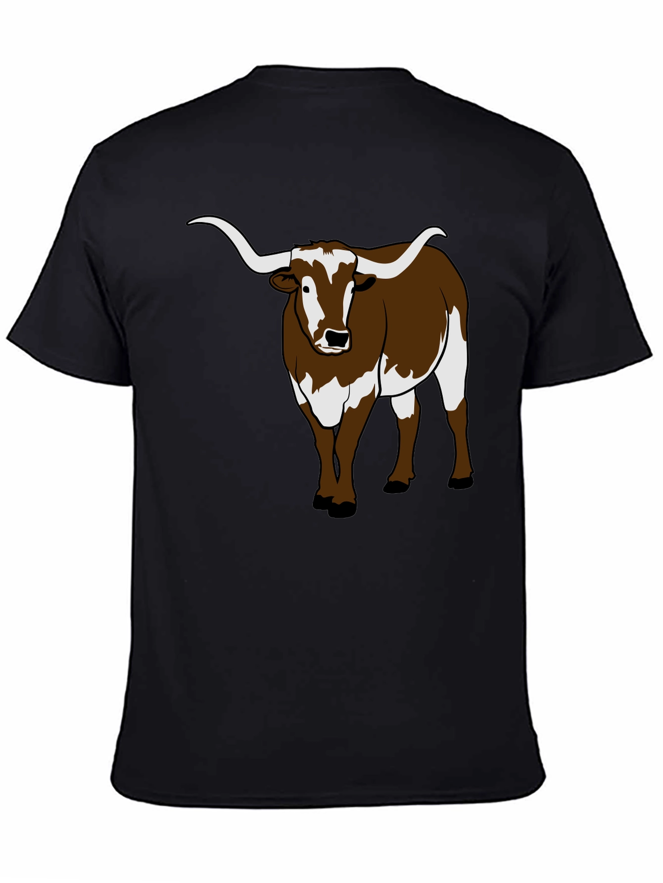 Longhorn Bull Graphic Tee - Black