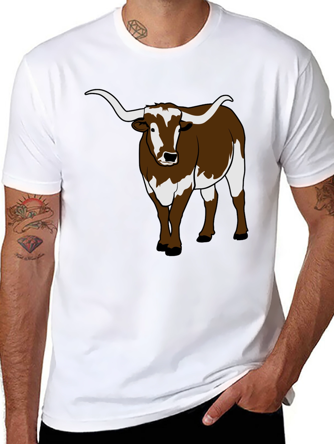 Longhorn Bull Graphic Tee - Black