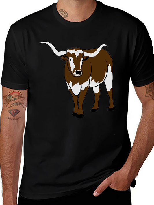 Longhorn Bull Graphic Tee - Black