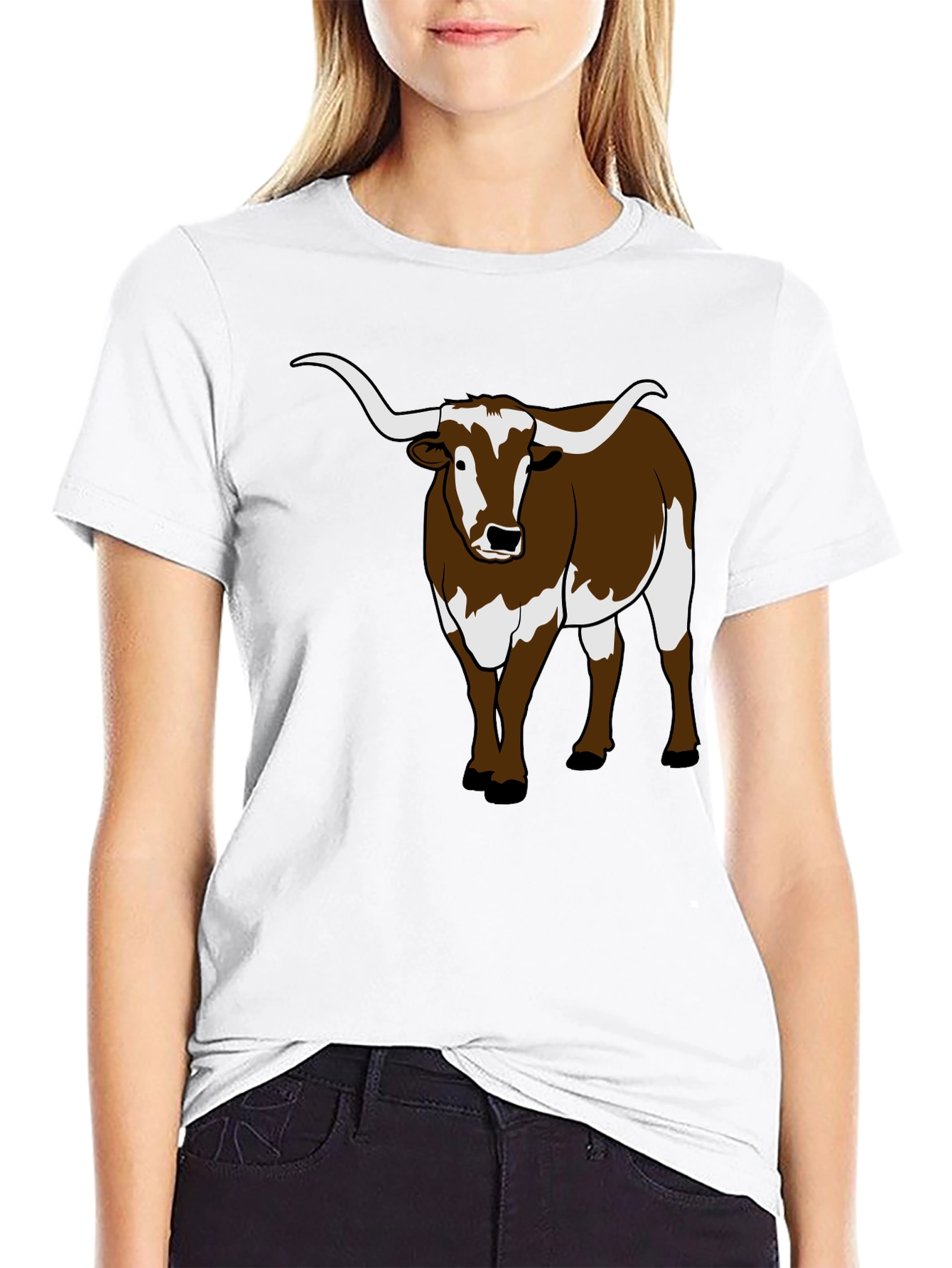 Longhorn Bull Graphic Tee - Black