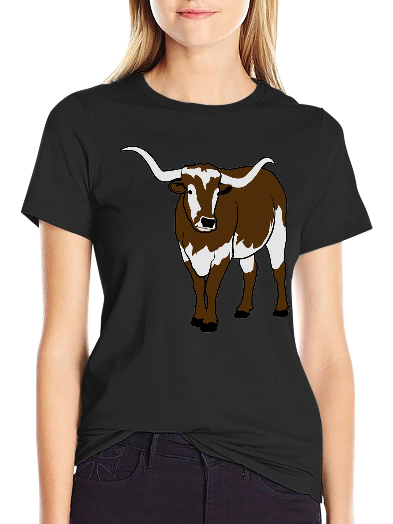 Longhorn Bull Graphic Tee - Black