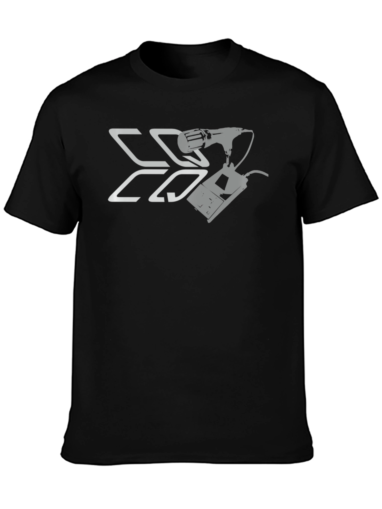 Retro Microphone & Console Black T-Shirt