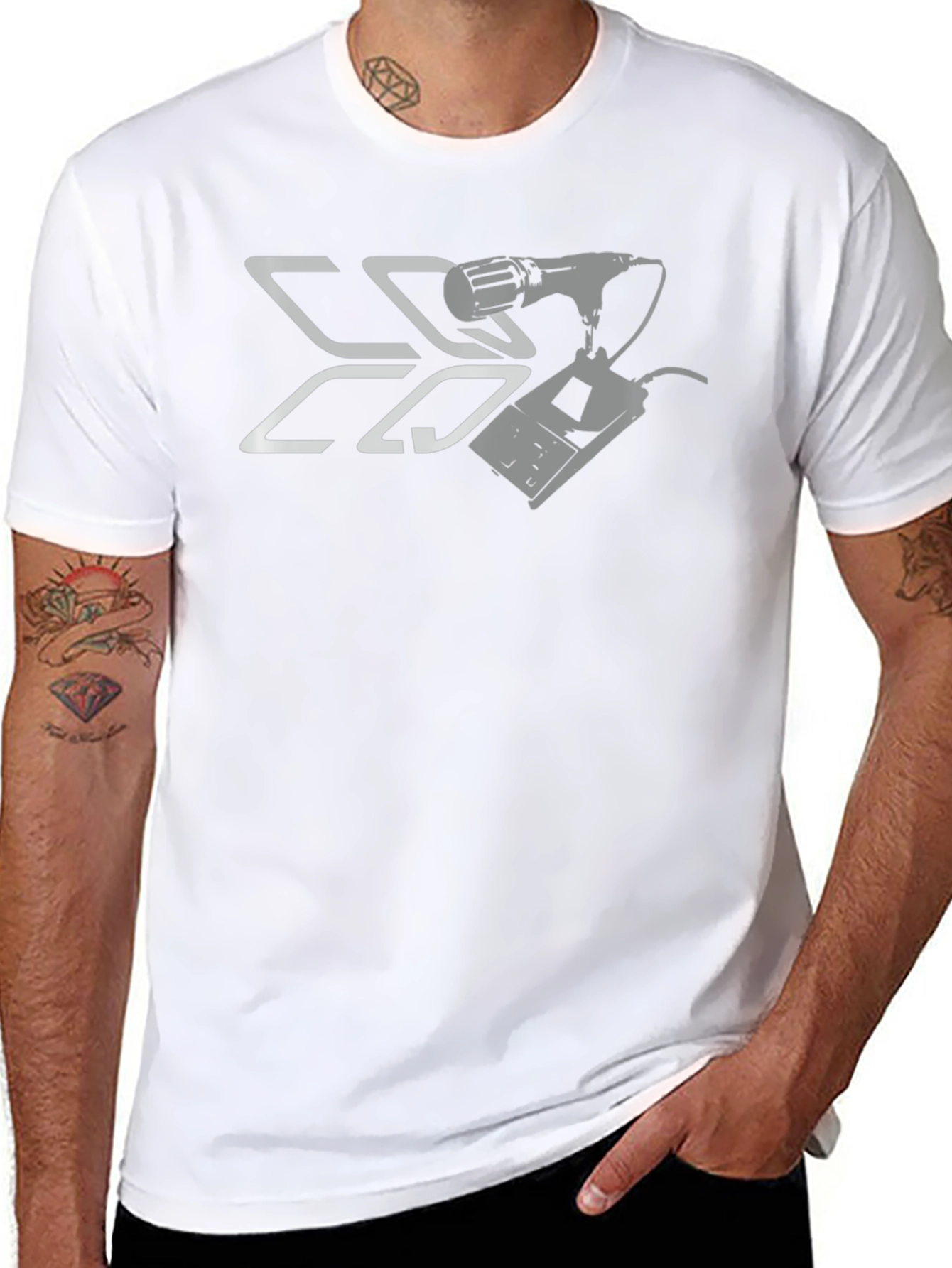 Retro Microphone & Console Black T-Shirt