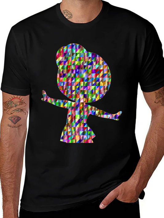 Colorful Mosaic Girl Graphic Tee