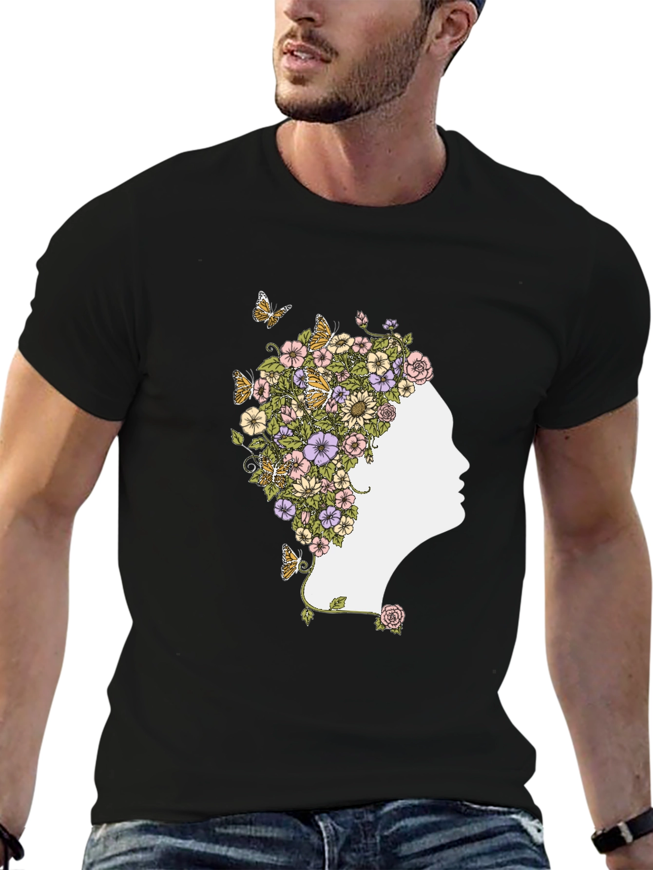 Floral Silhouette Graphic Tee