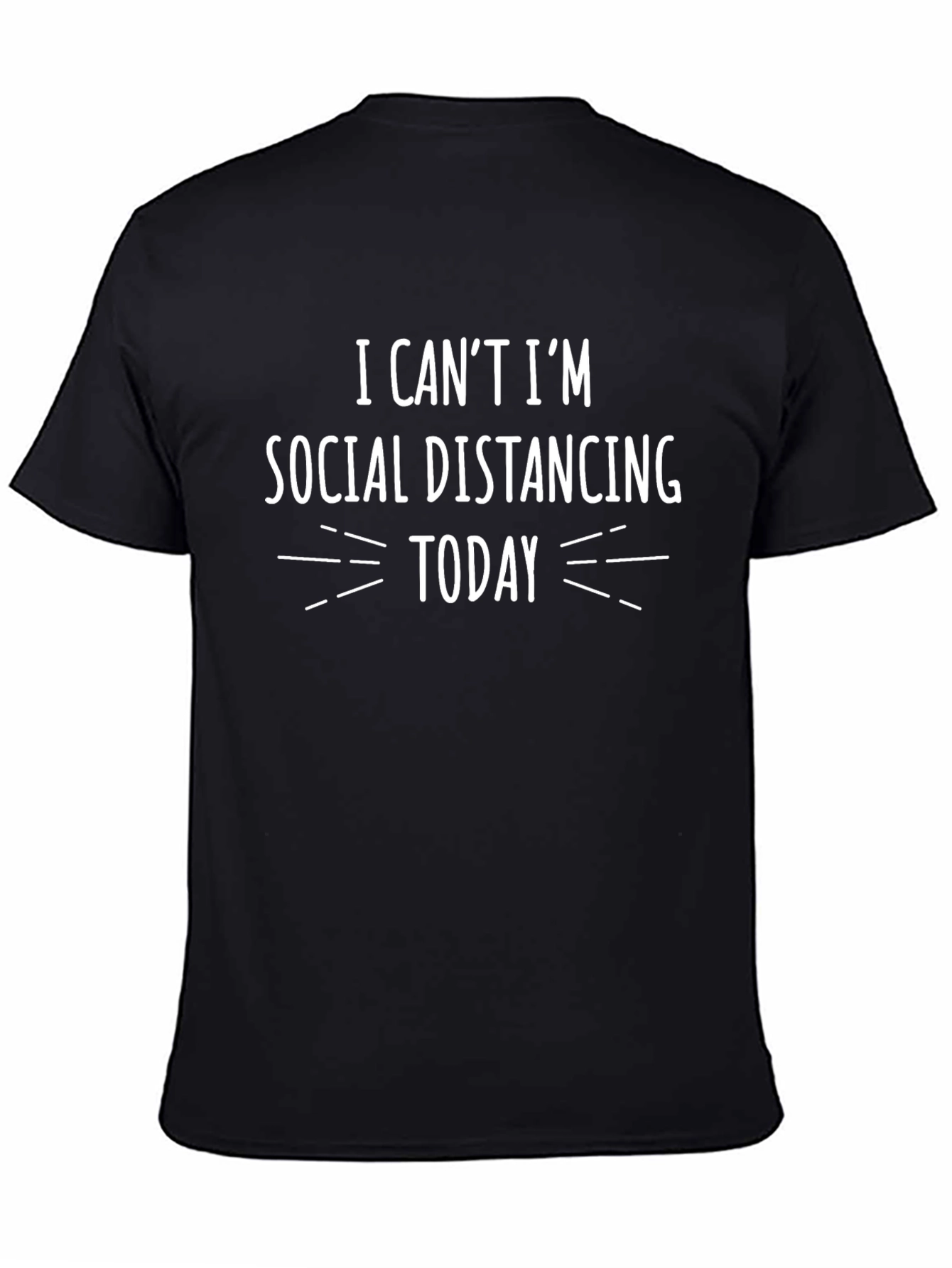Social Distancing Today Black T-Shirt