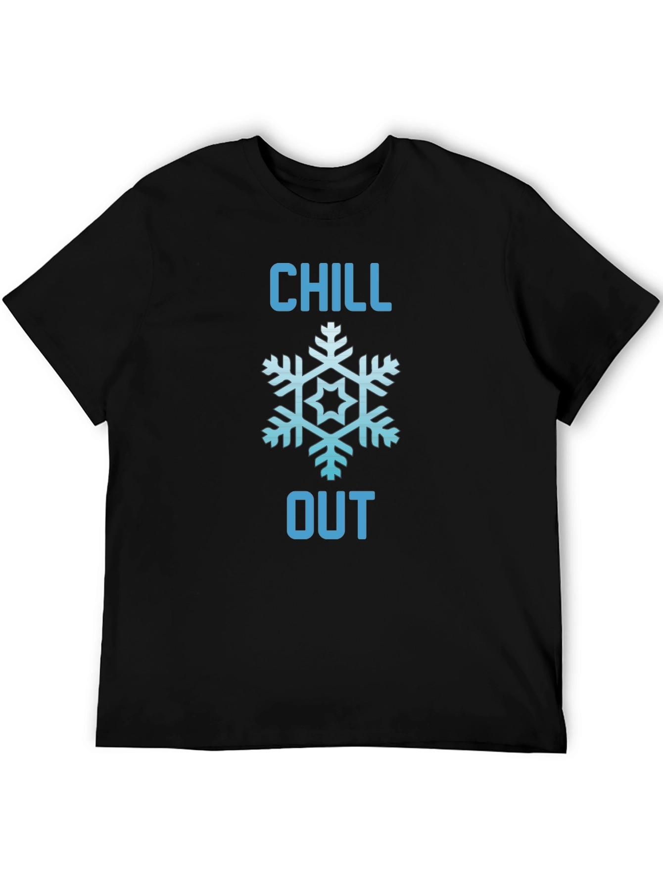 Chill Out Snowflake Graphic Tee - Black