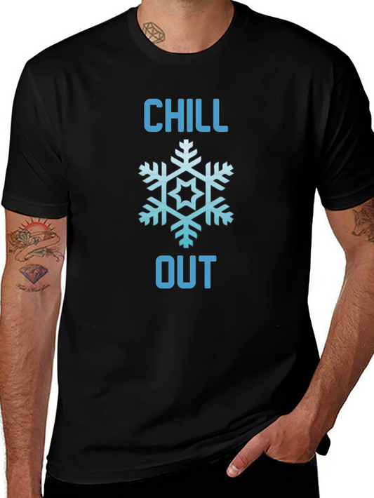Chill Out Snowflake Graphic Tee - Black