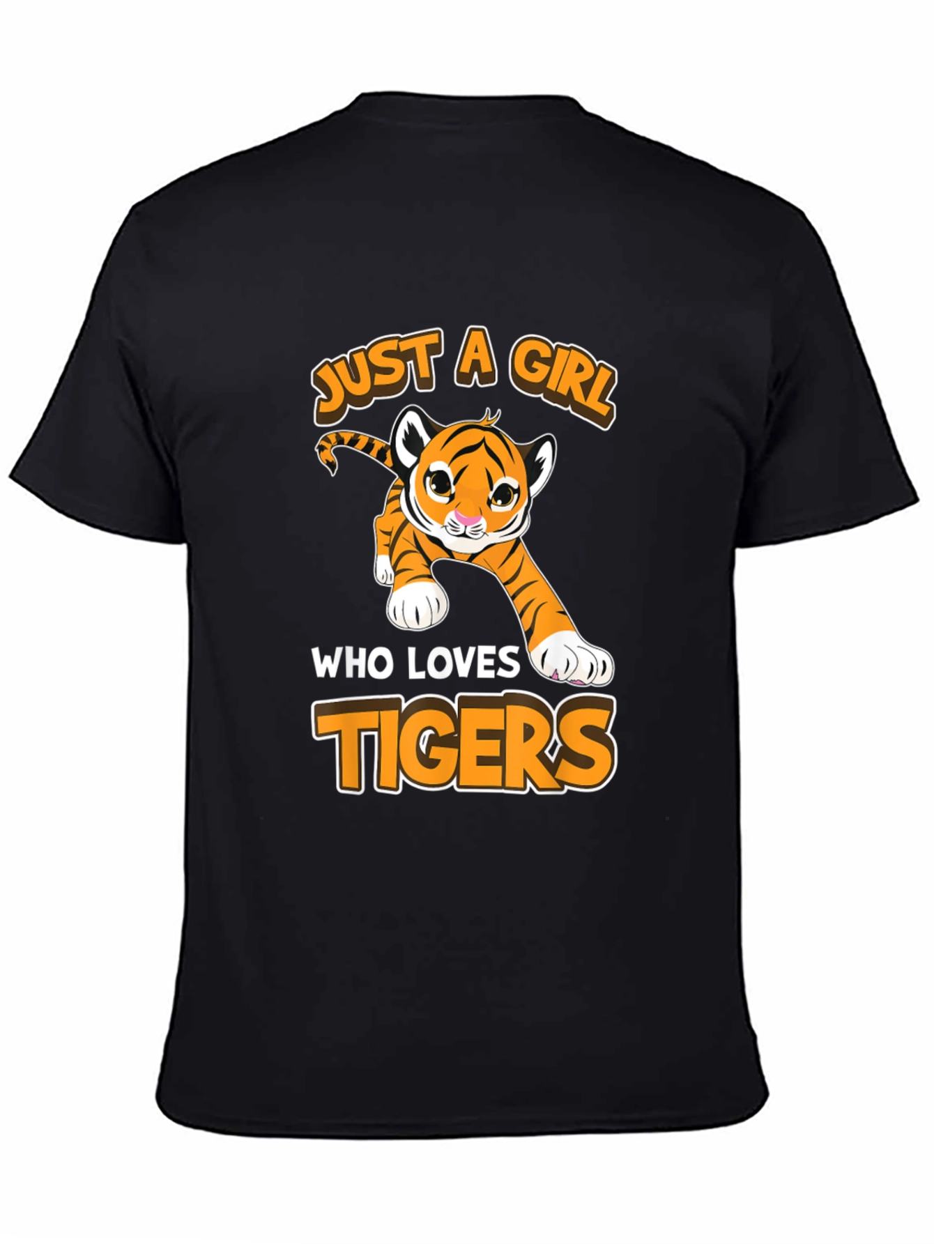 Just A Girl Who Loves Tigers Black T-Shirt