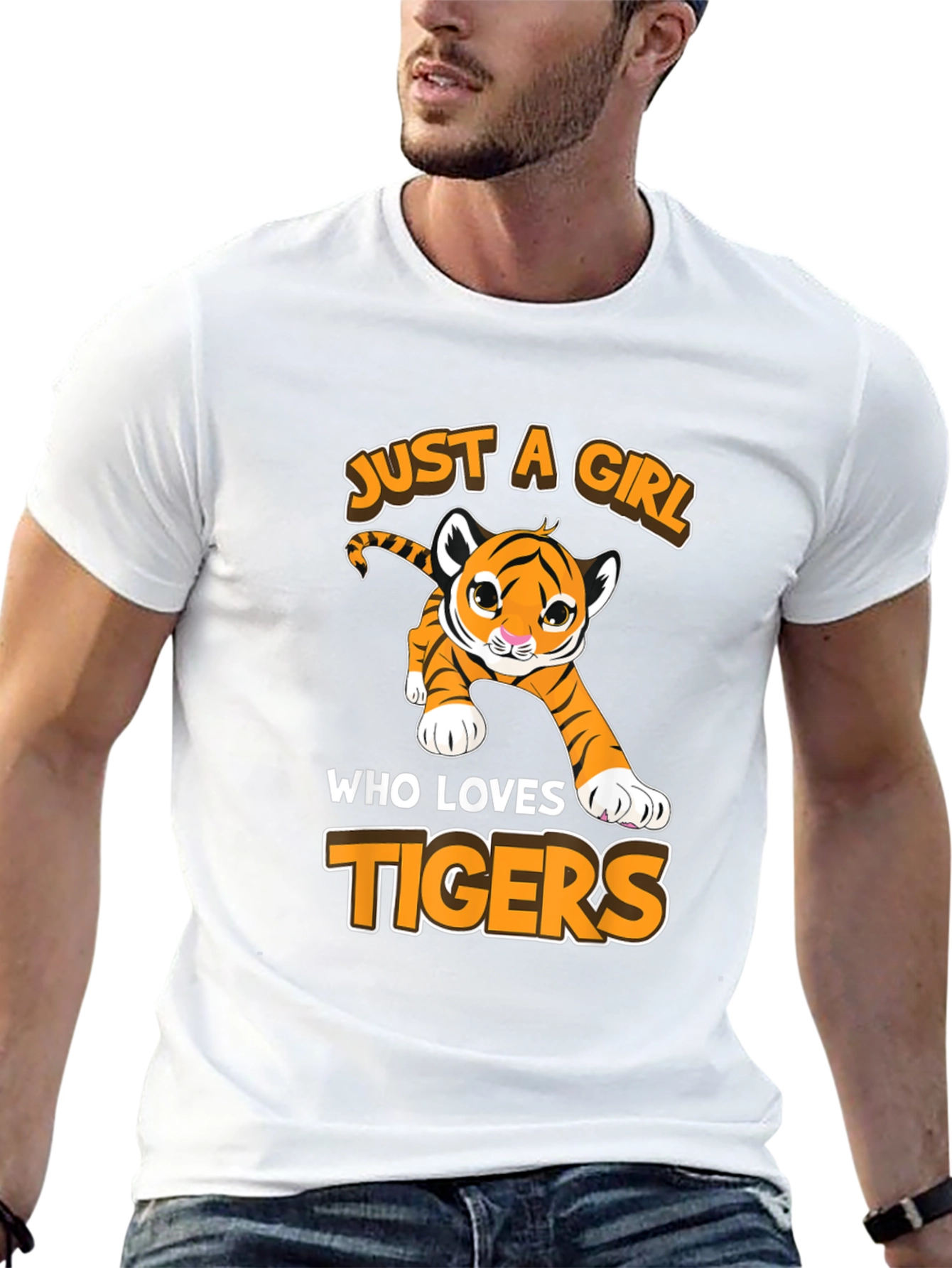 Just A Girl Who Loves Tigers Black T-Shirt
