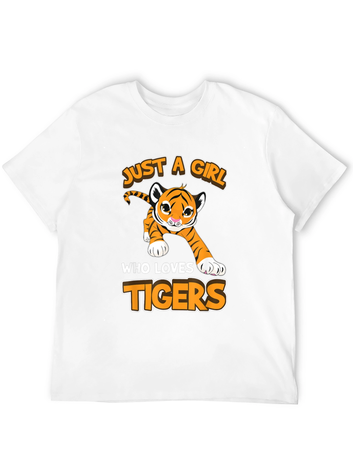 Just A Girl Who Loves Tigers Black T-Shirt