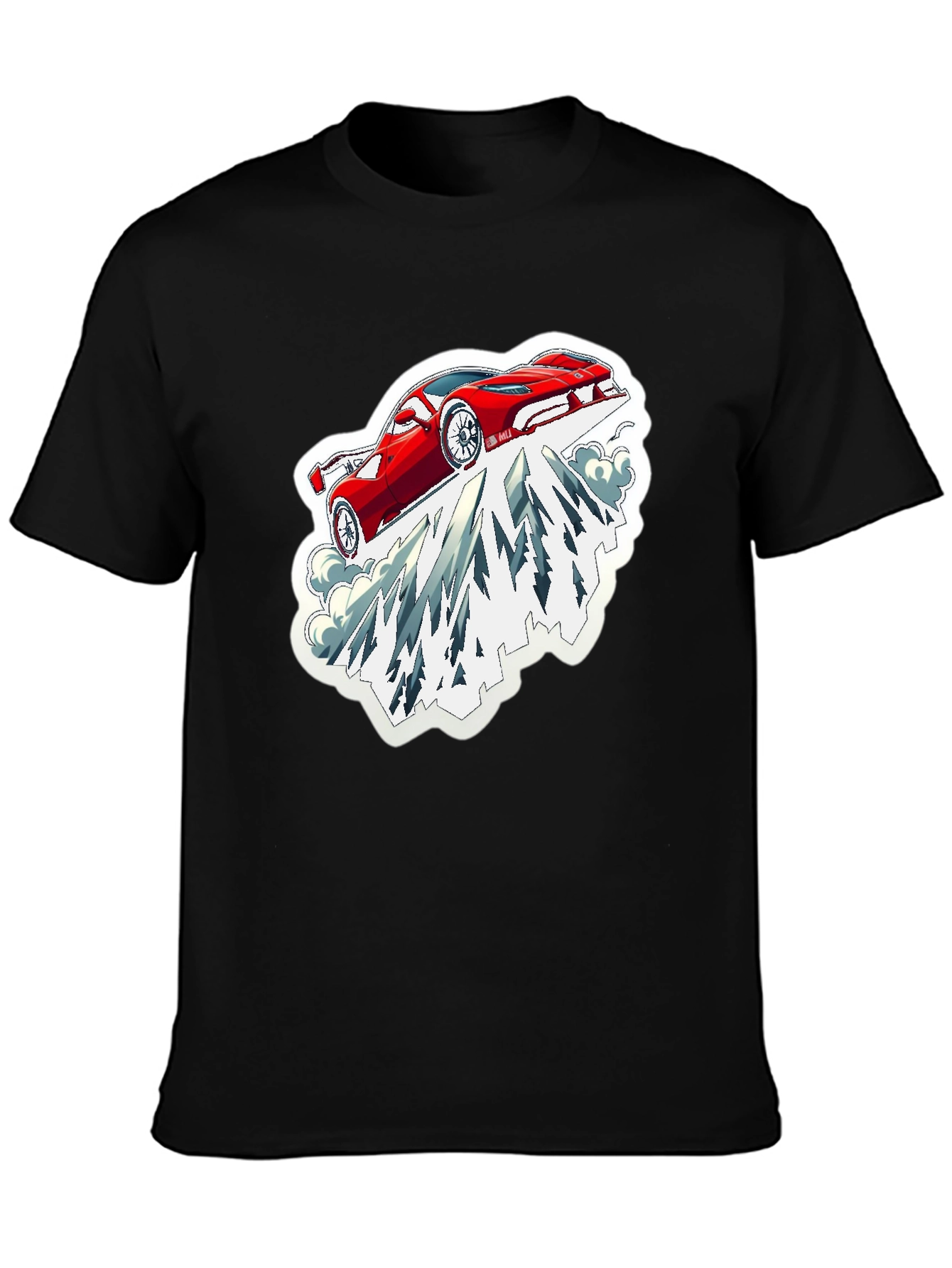 Red Car Mountain Graphic Tee