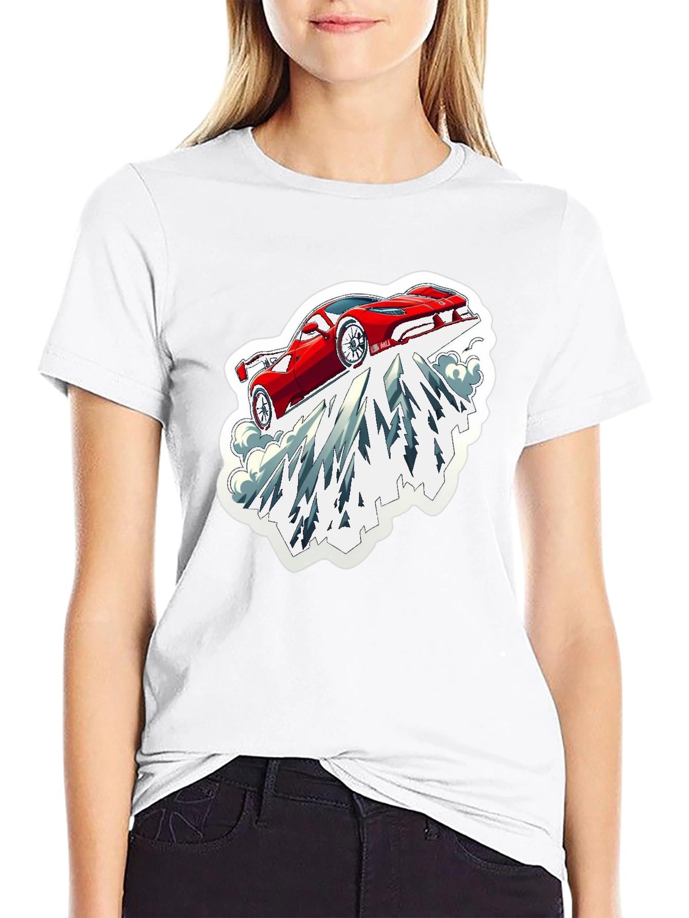 Red Car Mountain Graphic Tee