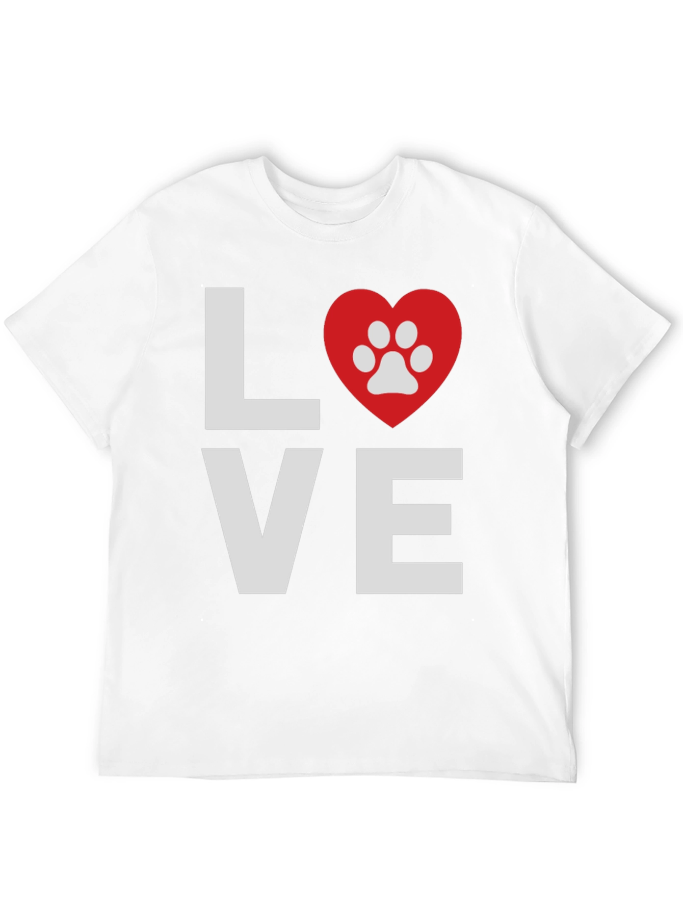 Love Paw Print Graphic T-Shirt - Casual Wear