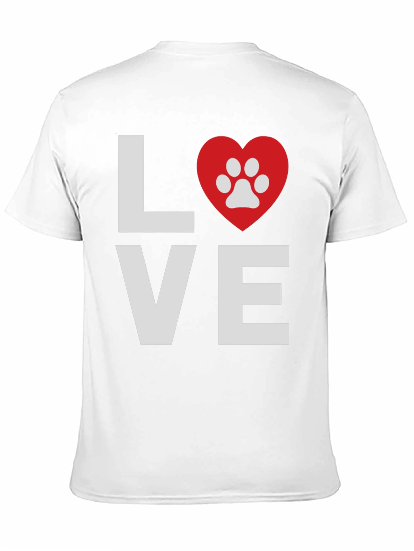 Love Paw Print Graphic T-Shirt - Casual Wear
