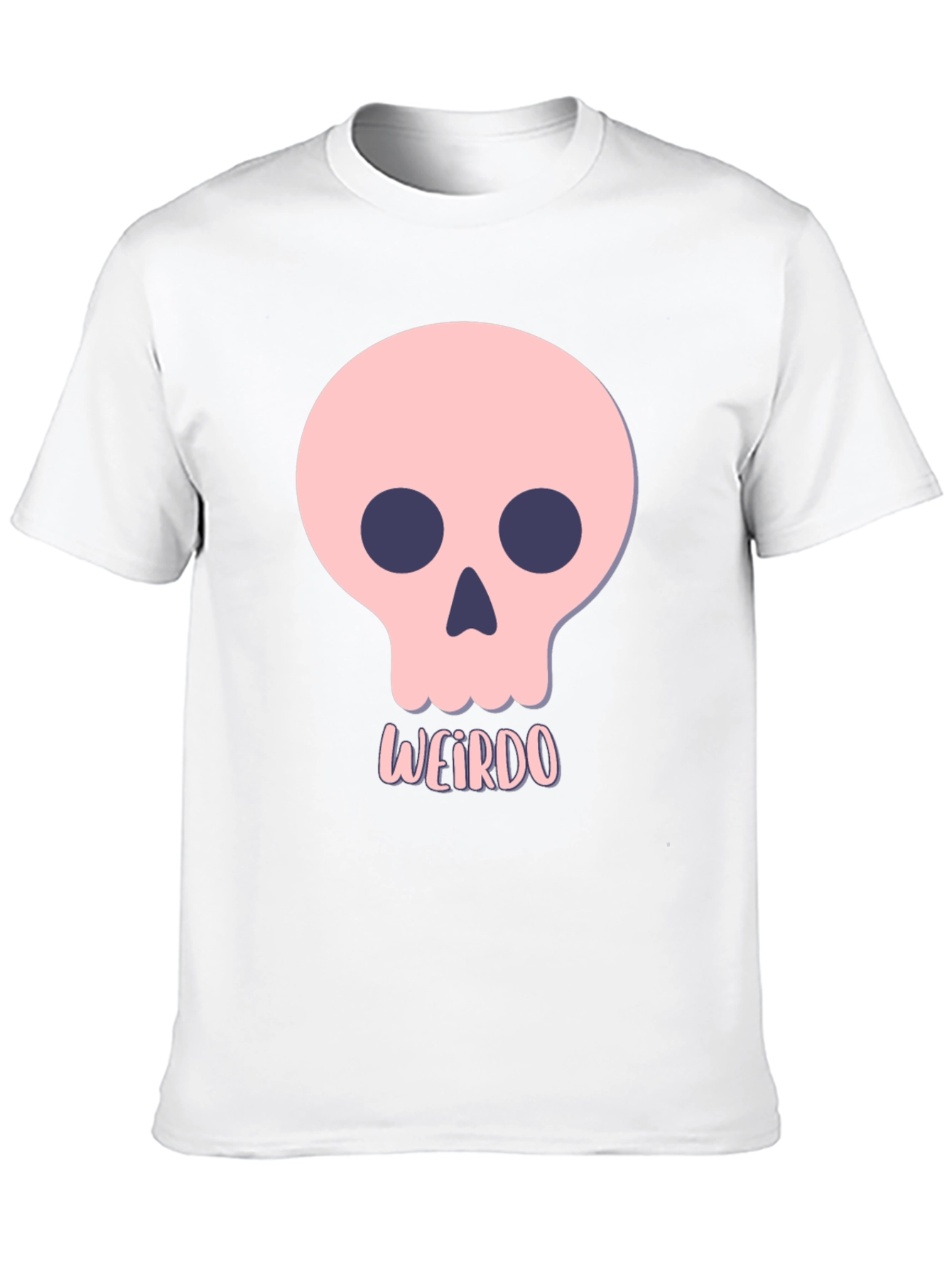 Weirdo Skull Graphic Tee - Black Cotton T-Shirt