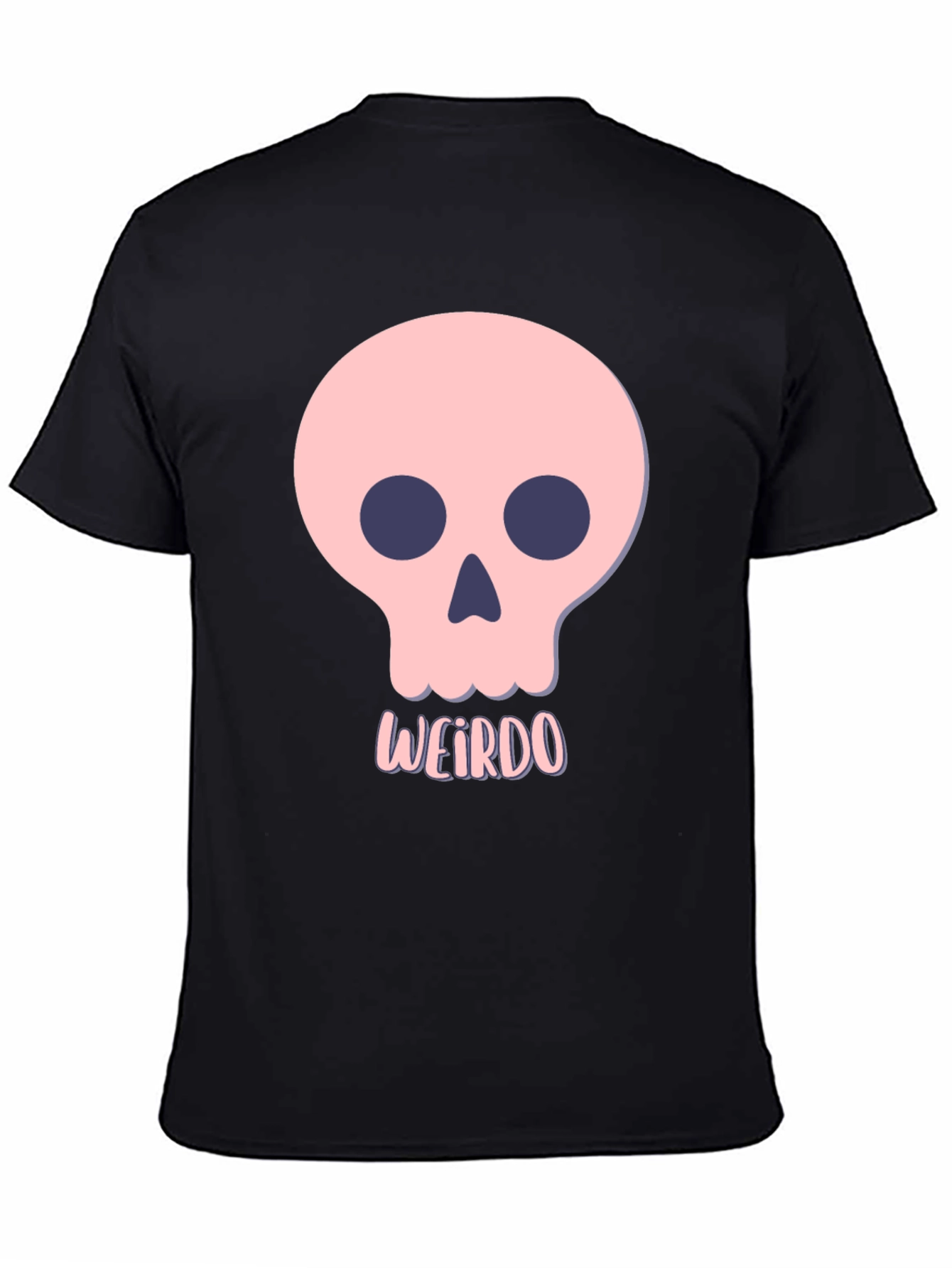 Weirdo Skull Graphic Tee - Black Cotton T-Shirt