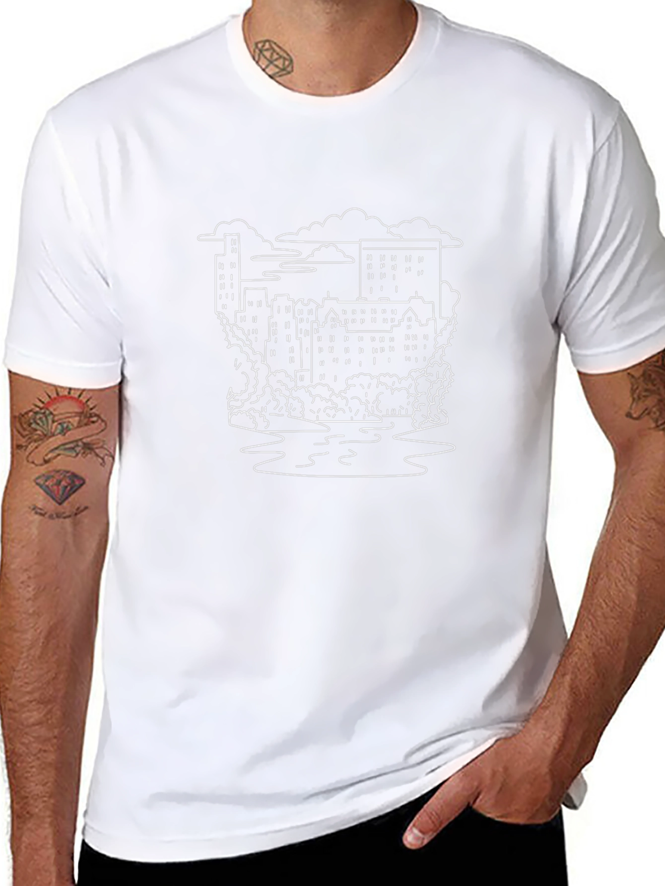 Cityscape Graphic T-Shirt - Stylish Urban Design