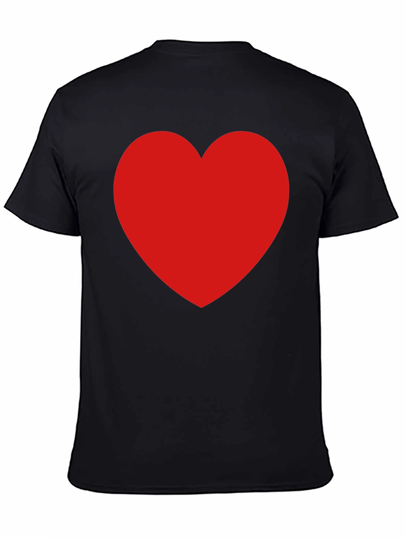 Heart Graphic Black Crew Neck T-Shirt
