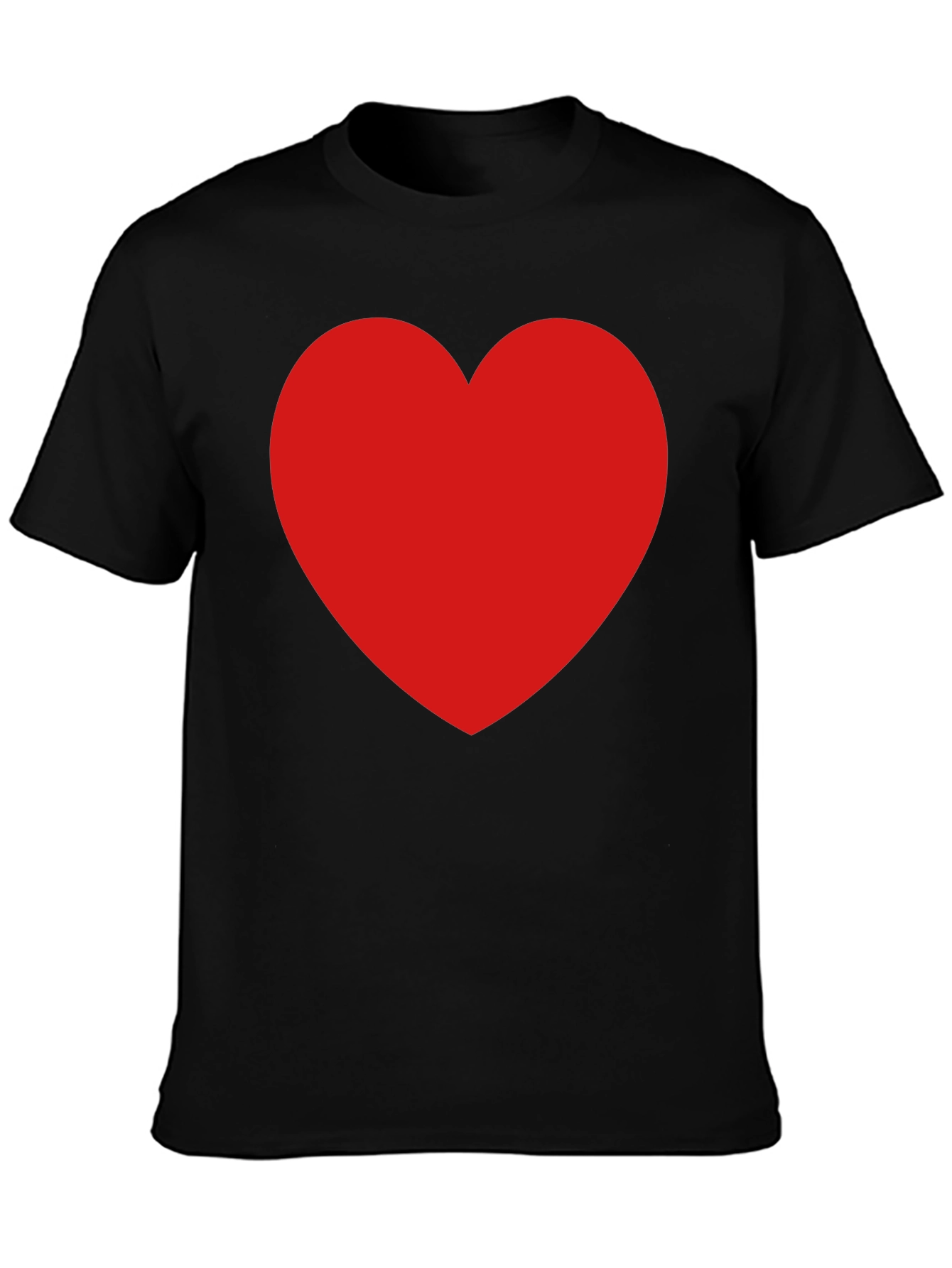 Heart Graphic Black Crew Neck T-Shirt